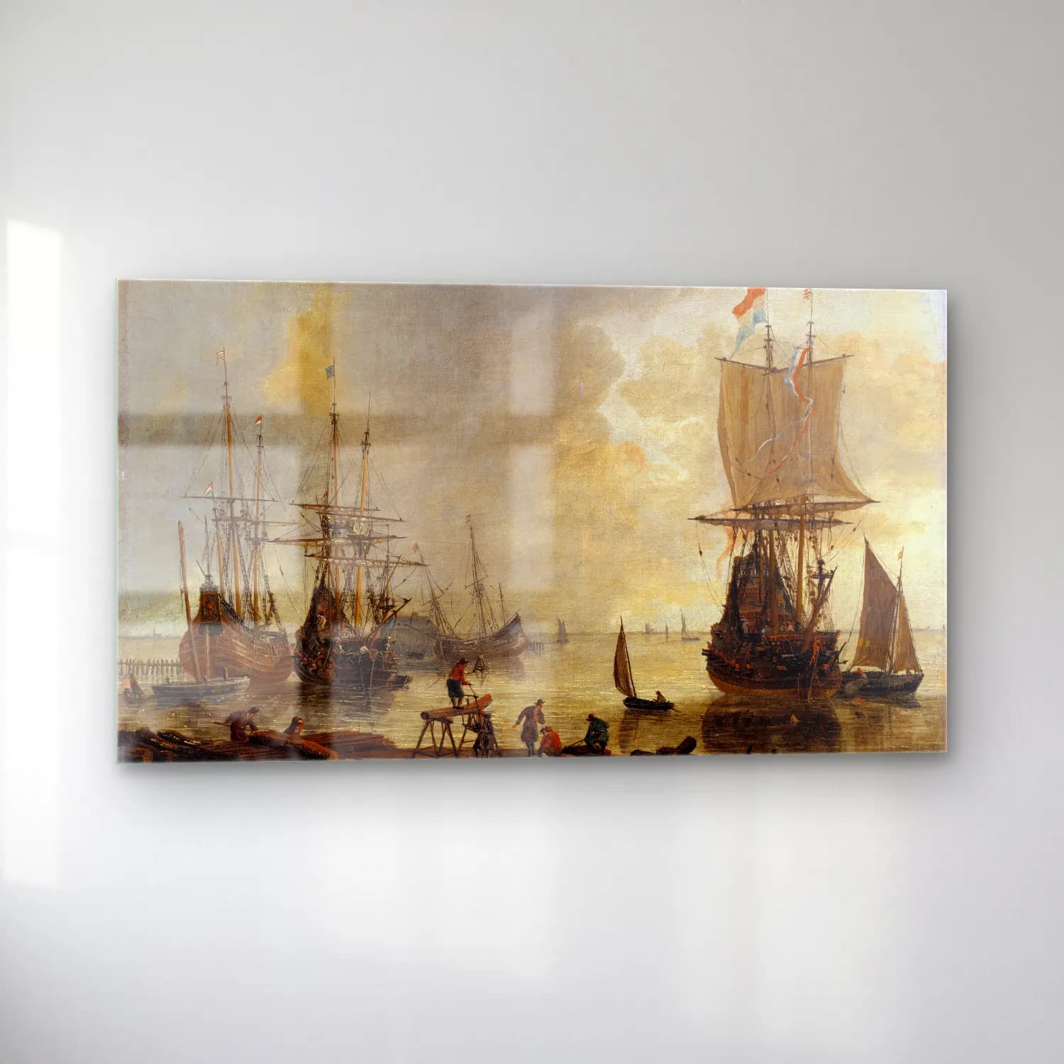 Reinier Nooms – The Ship-yard in Amsterdam cam tablo — sol açıdan görünüm
