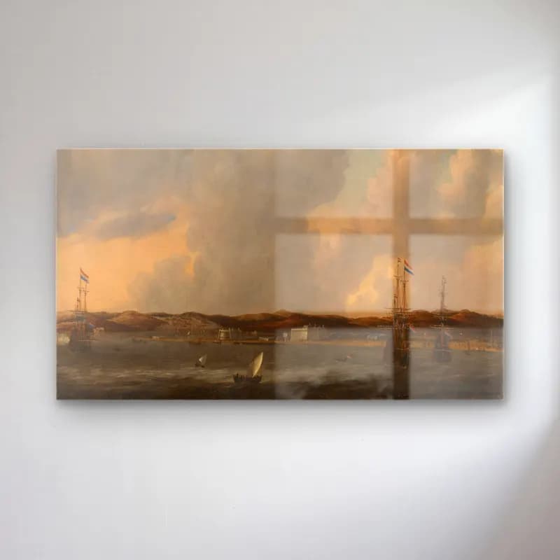 Reinier Nooms – View of Tunis cam tablo — Reinier Nooms – View of Tunis — yağlı boya liman ve tekneler