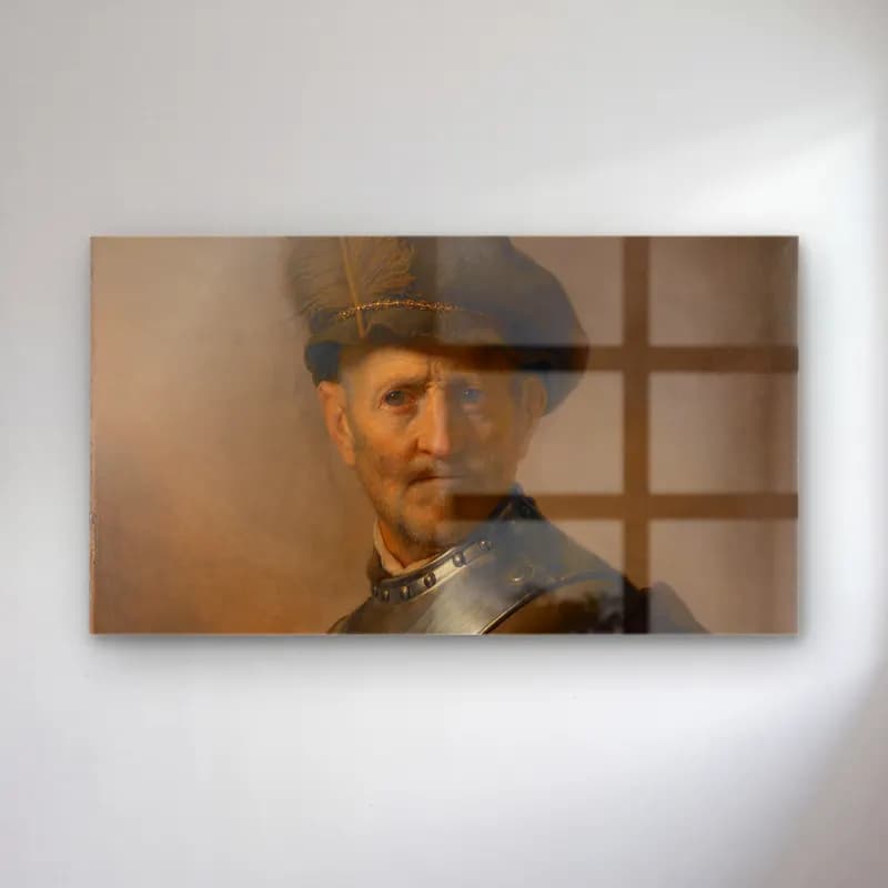 Rembrandt van Rijn – An Old Man in Military Costume cam tablo — Rembrandt van Rijn – An Old Man in Military Costume — yağlı boya erkek portresi