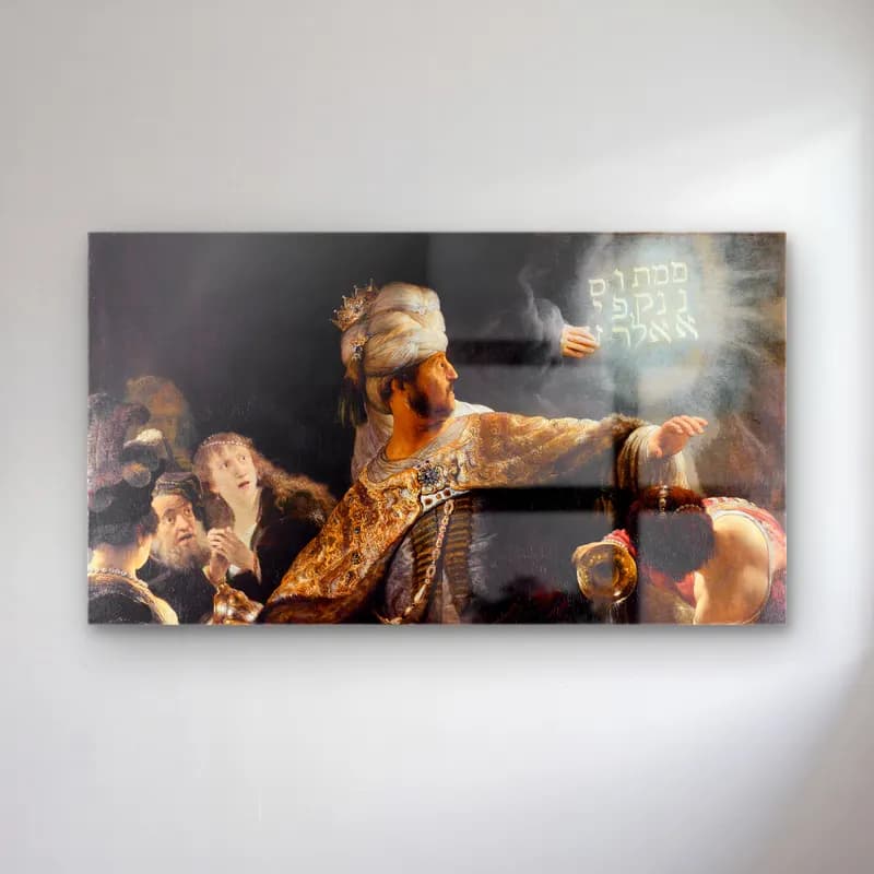 Rembrandt van Rijn – Belshazzar’s feast (from 1634 until 1639) cam tablo — Rembrandt van Rijn – Belshazzar’s feast (from 1634 until 1639) — yağlı boya dini sahne