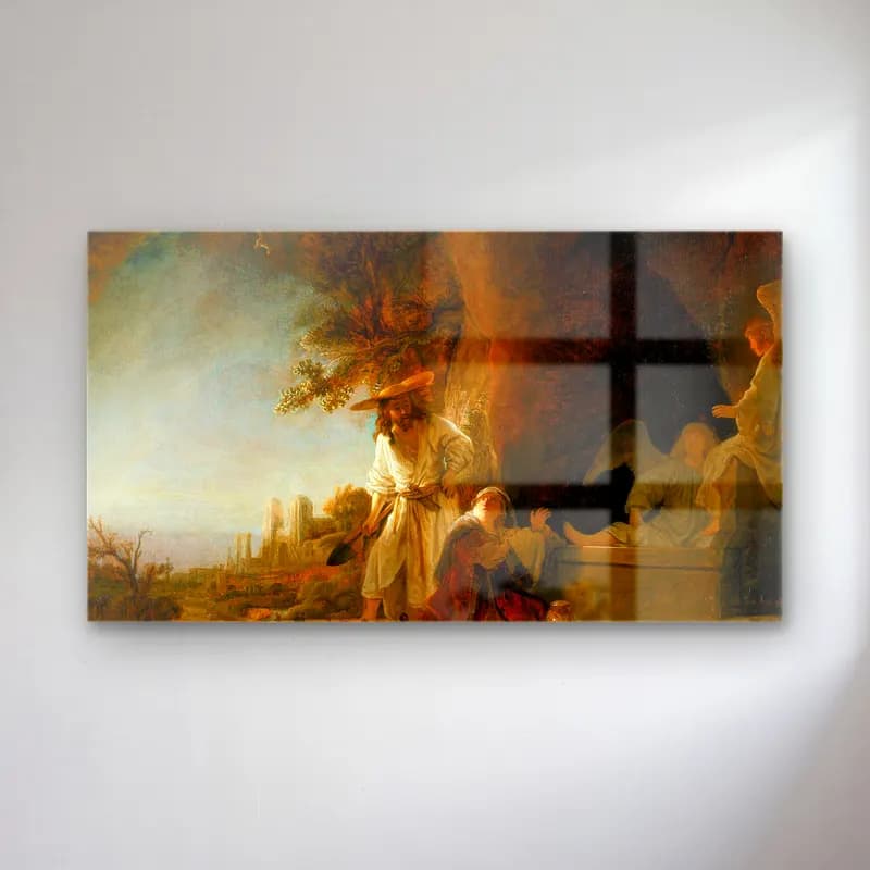 Rembrandt van Rijn – Christ and St Mary Magdalen at the Tomb cam tablo — Rembrandt van Rijn – Christ and St Mary Magdalen at the Tomb — yağlı boya dini sahne