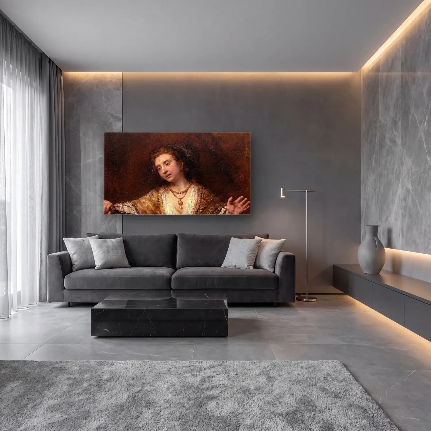 Rembrandt van Rijn – Head Of Christ cam tablo — lüks salon duvarında