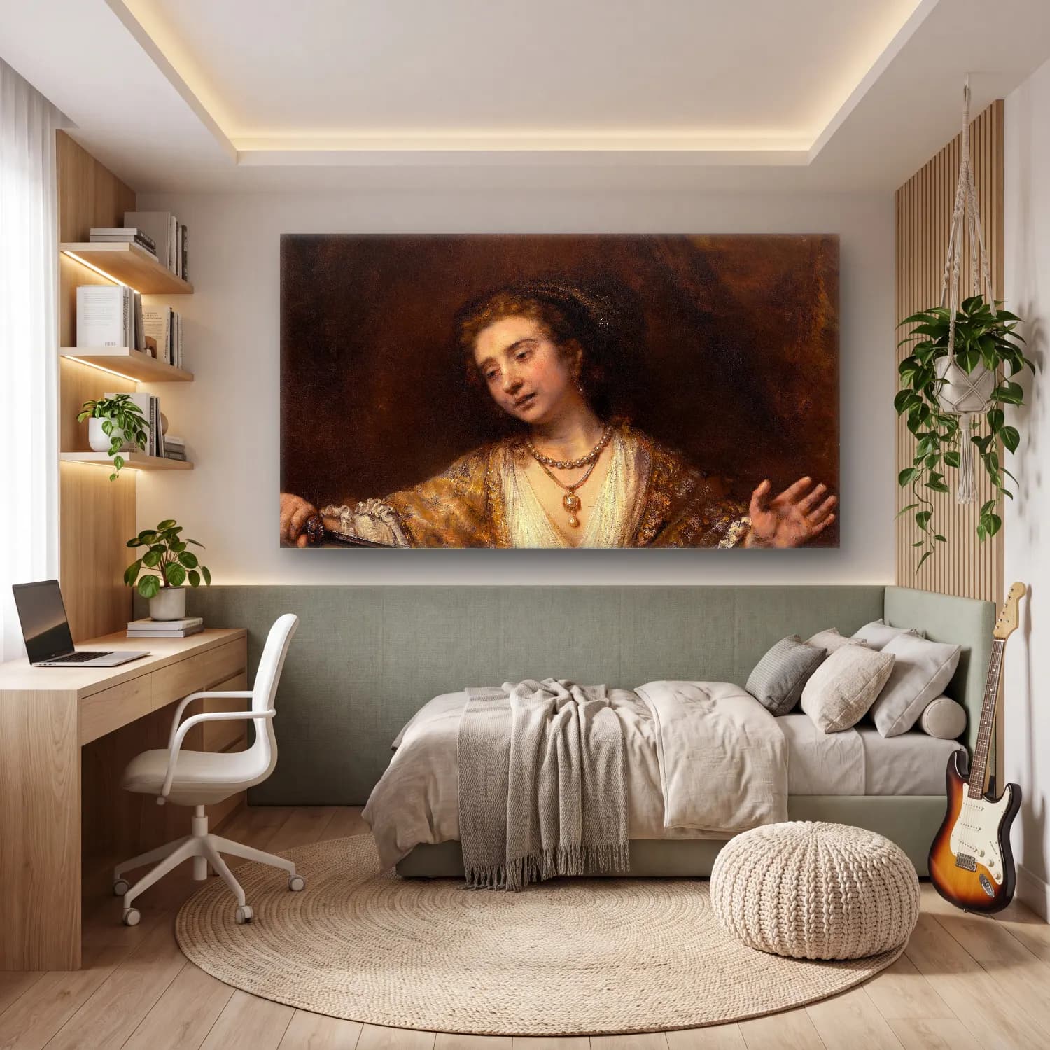 Rembrandt van Rijn – Head Of Christ cam tablo — genç odasında