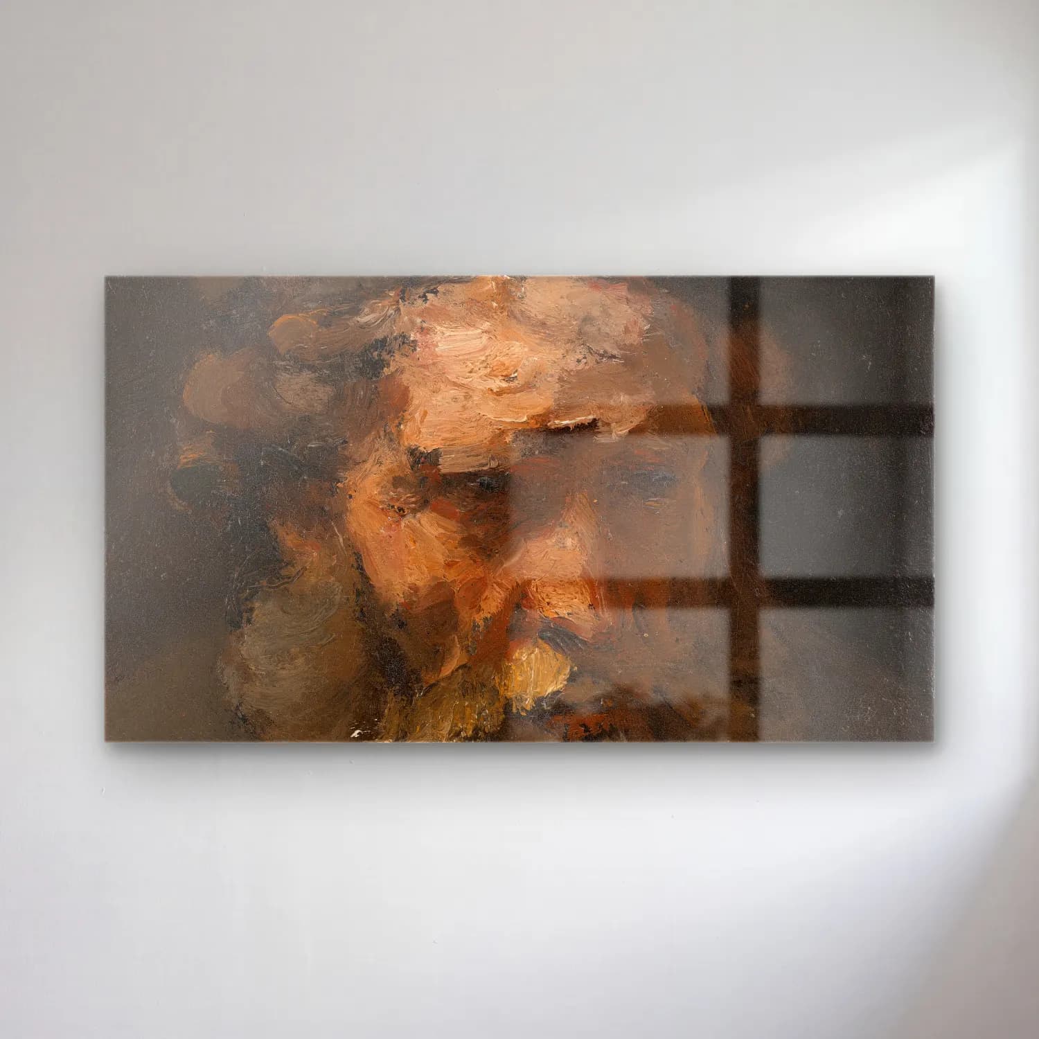 Rembrandt van Rijn – Head of Saint Matthew (probably early 1660s) cam tablo — Rembrandt van Rijn – Head of Saint Matthew (probably early 1660s) — yağlı boya erkek portresi