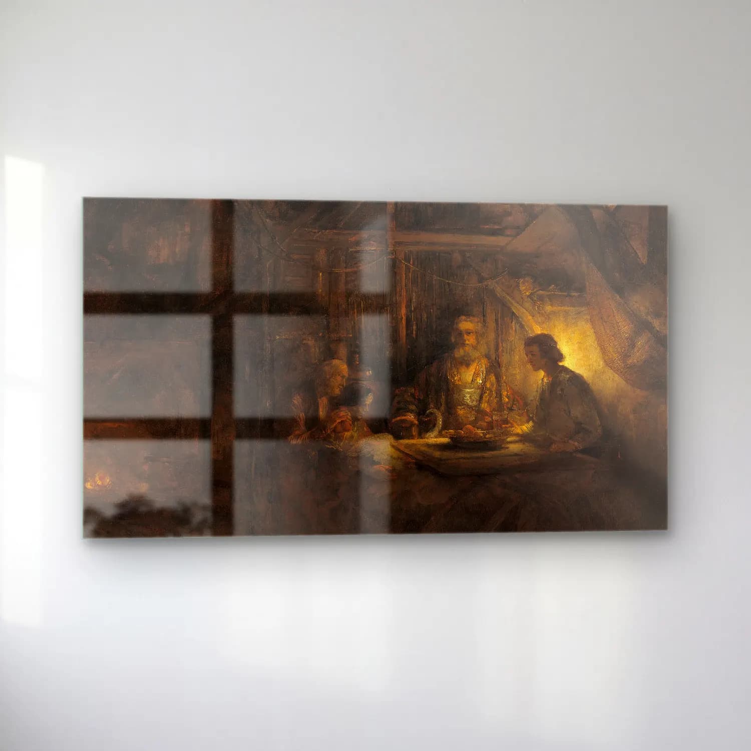 Rembrandt van Rijn – Philemon and Baucis cam tablo — sol açıdan görünüm