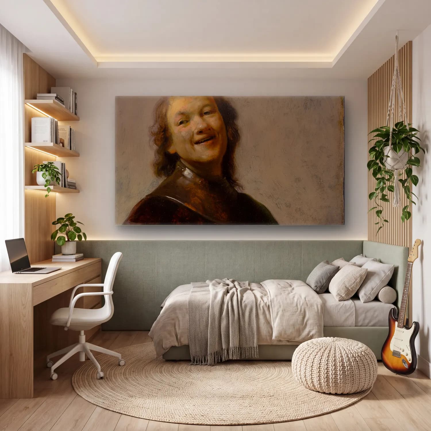 Rembrandt van Rijn – Rembrandt Laughing cam tablo — genç odasında