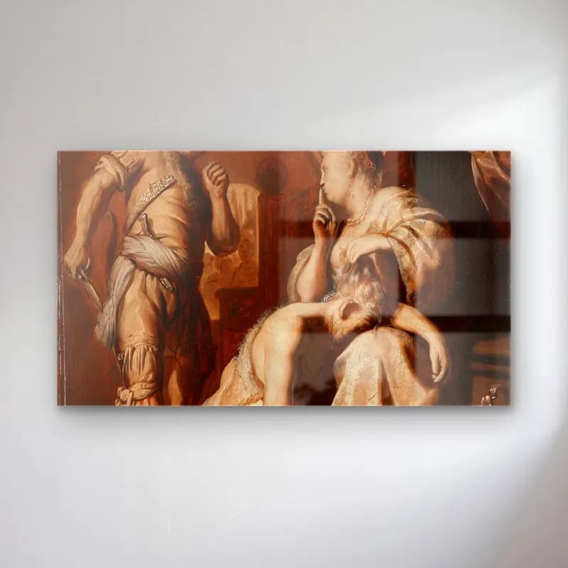 Rembrandt van Rijn – Samson and Delilah cam tablo — Rembrandt van Rijn – Samson and Delilah — yağlı boya mitolojik sahne
