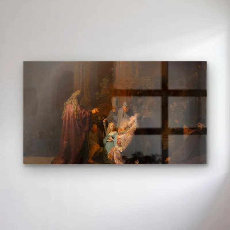 Rembrandt van Rijn – Simeon’s Song of Praise cam tablo — Rembrandt van Rijn – Simeon’s Song of Praise — yağlı boya dini sahne