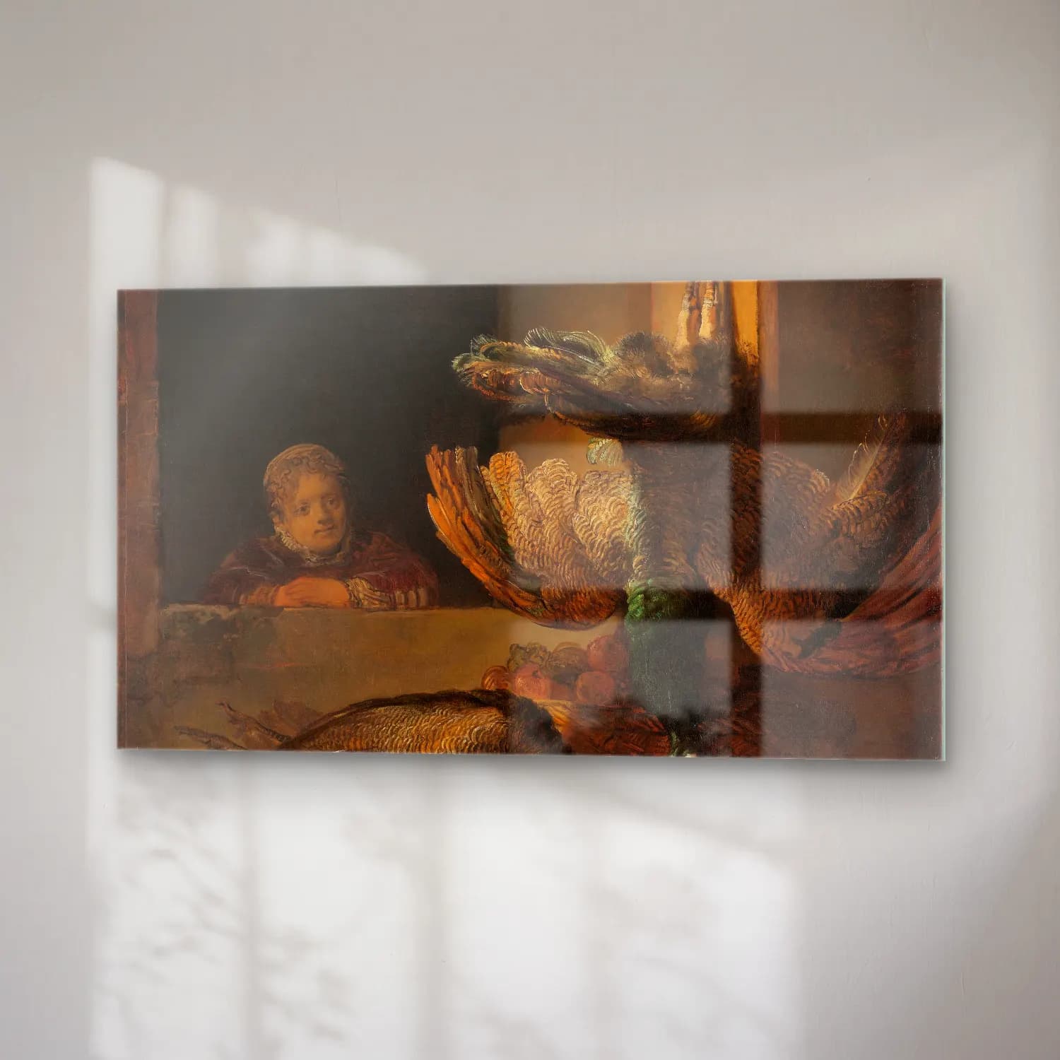 Rembrandt van Rijn – Still Life with Peacocks cam tablo — sağ açıdan görünüm
