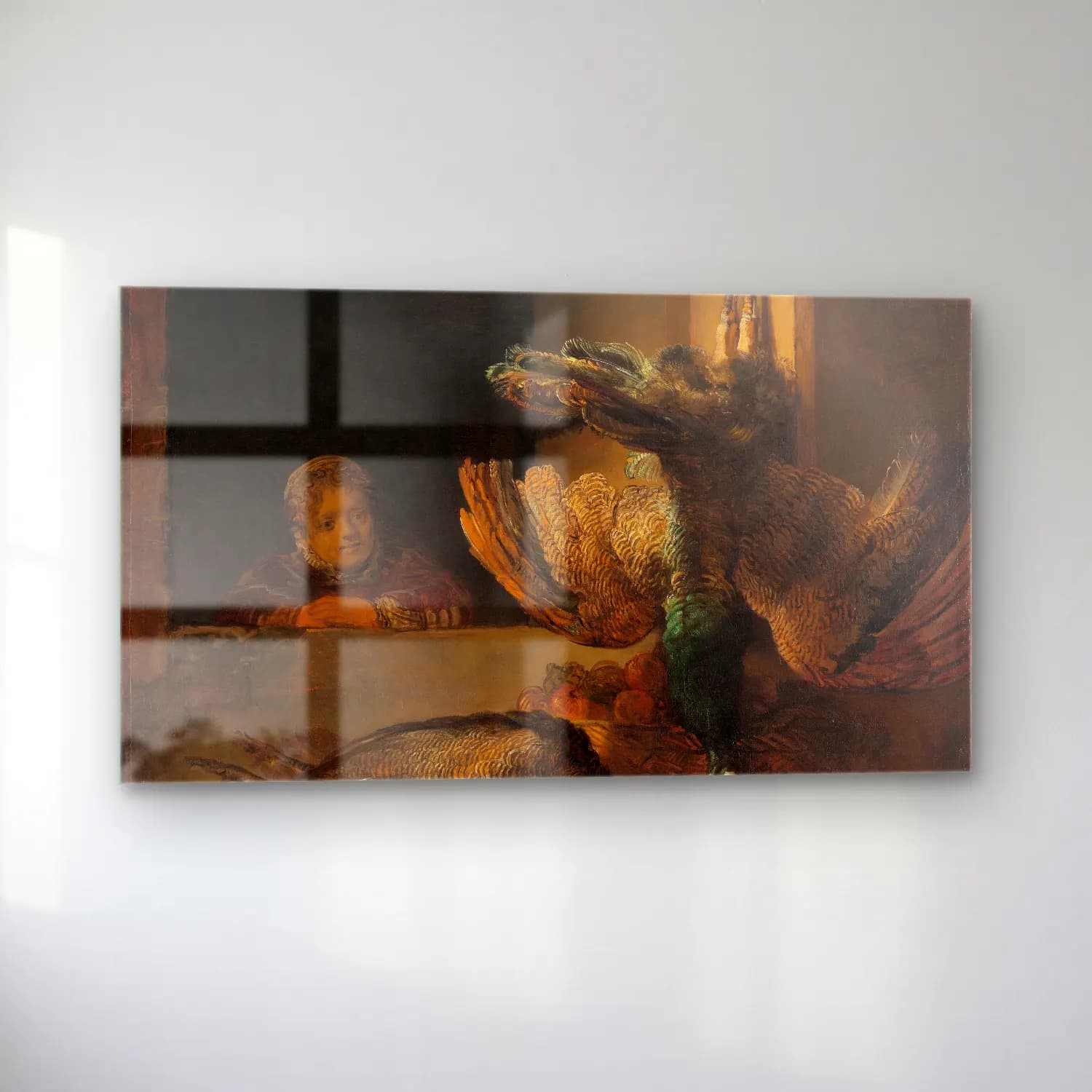 Rembrandt van Rijn – Still Life with Peacocks cam tablo — sol açıdan görünüm