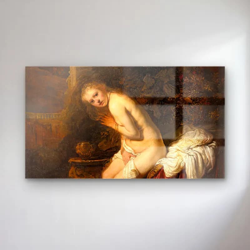 Rembrandt van Rijn – Susanna cam tablo — Rembrandt van Rijn – Susanna — yağlı boya figür çalışması