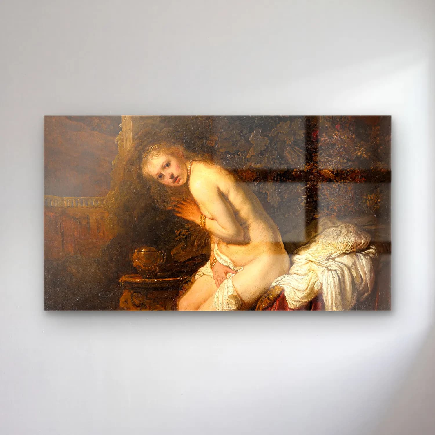 Rembrandt van Rijn – Susanna cam tablo — Rembrandt van Rijn – Susanna — yağlı boya figür çalışması