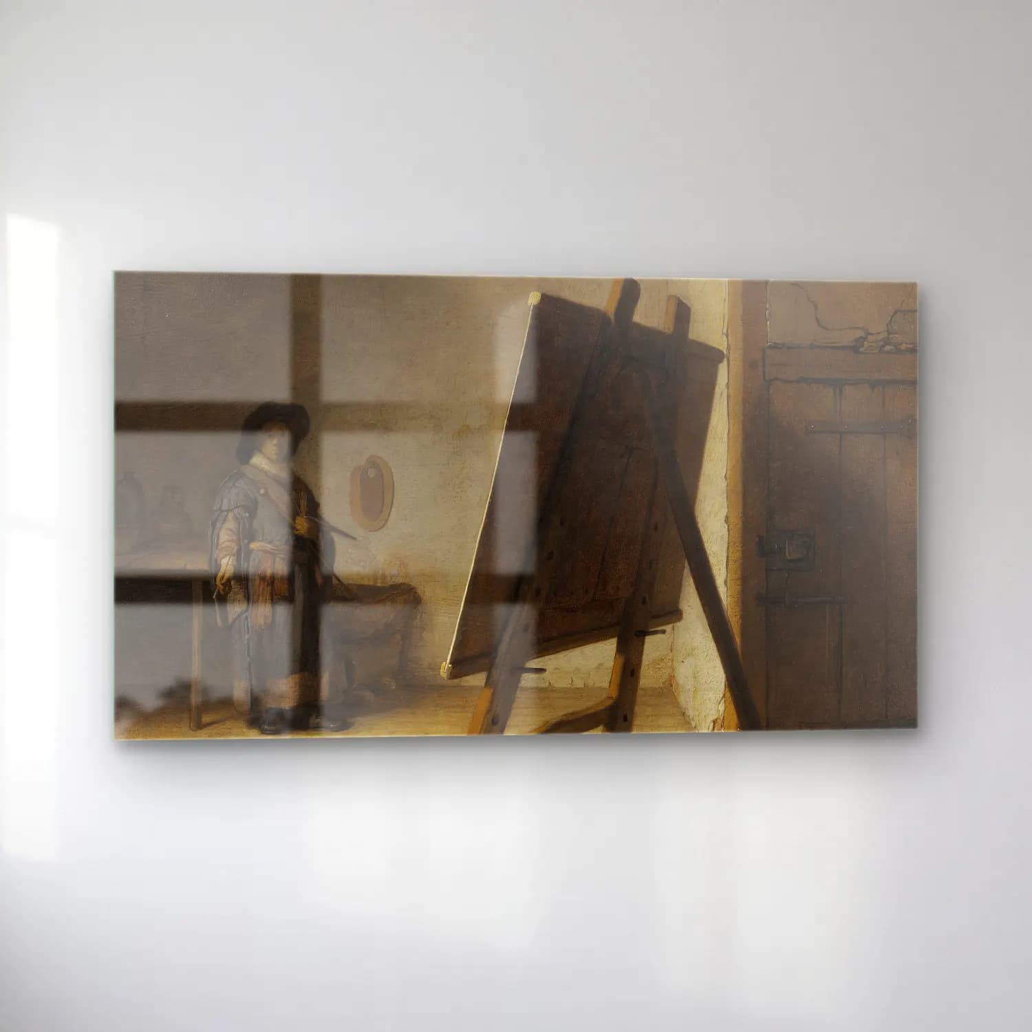 Rembrandt van Rijn – The Artist In His Studio cam tablo — sol açıdan görünüm