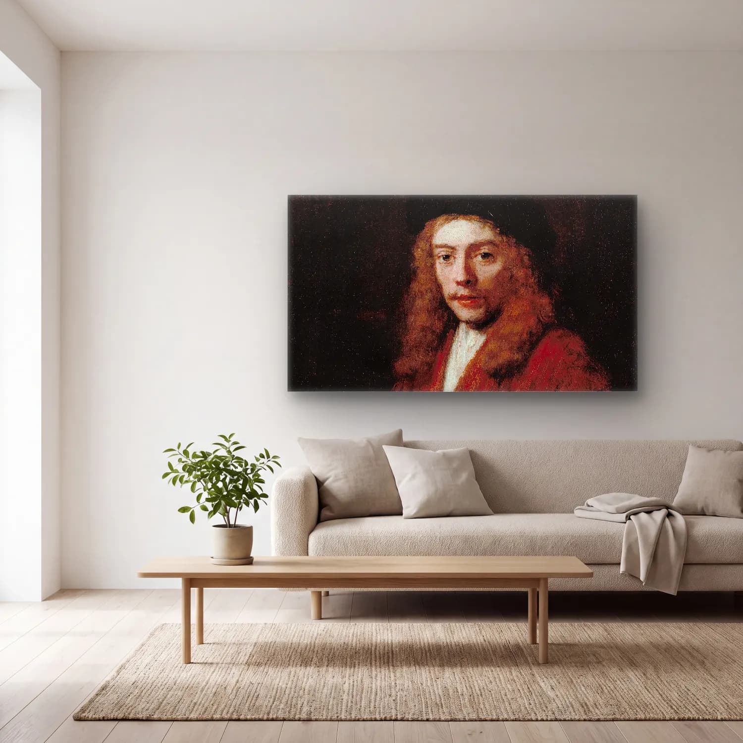 Rembrandt van Rijn – The Blinding of Samson cam tablo — açık renk salonda