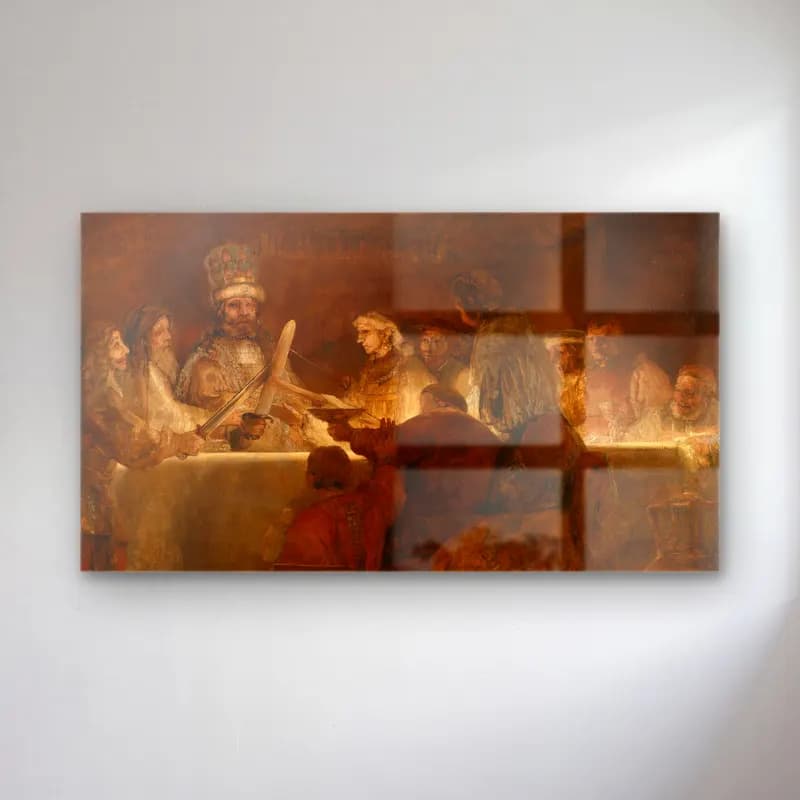 Rembrandt van Rijn – The Conspiracy of the Batavians under Claudius Civilis cam tablo — Rembrandt van Rijn – The Conspiracy of the Batavians under Claudius Civilis — empresyonist dini sahne