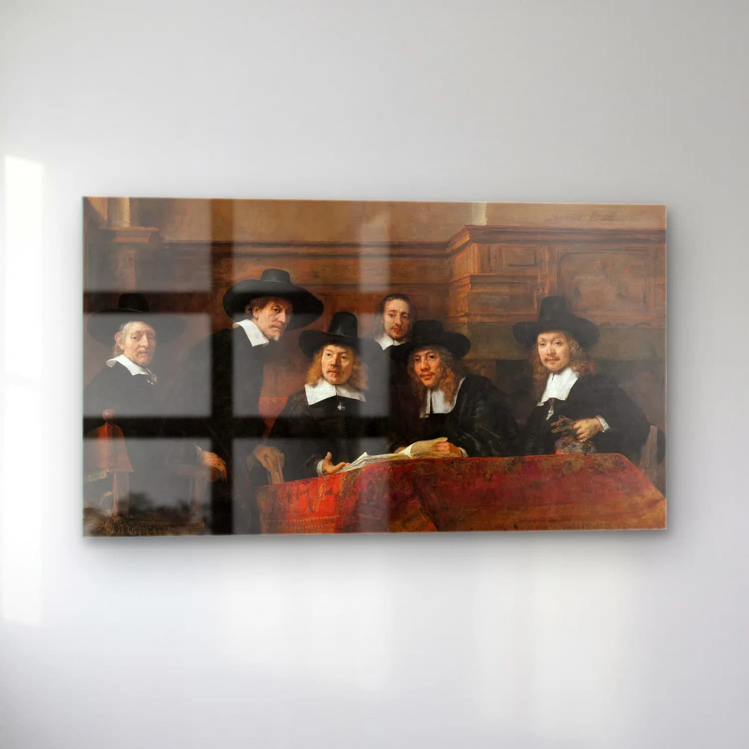 Rembrandt van Rijn – The Sampling Officials of the Drapers’ Guild cam tablo — sol açıdan görünüm