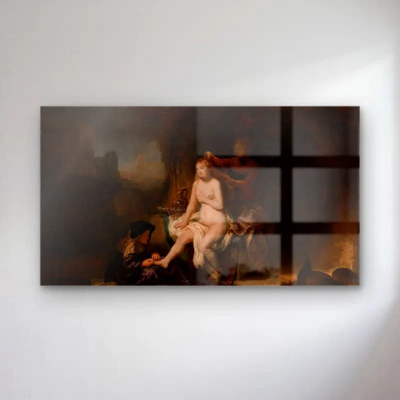Rembrandt van Rijn – The Toilet of Bathsheba cam tablo — Rembrandt van Rijn – The Toilet of Bathsheba — yağlı boya mitolojik sahne