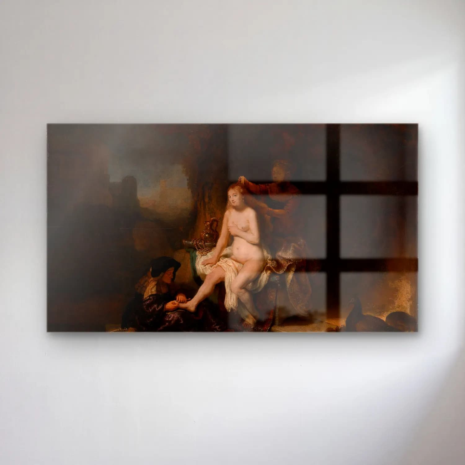 Rembrandt van Rijn – The Toilet of Bathsheba cam tablo — Rembrandt van Rijn – The Toilet of Bathsheba — yağlı boya mitolojik sahne