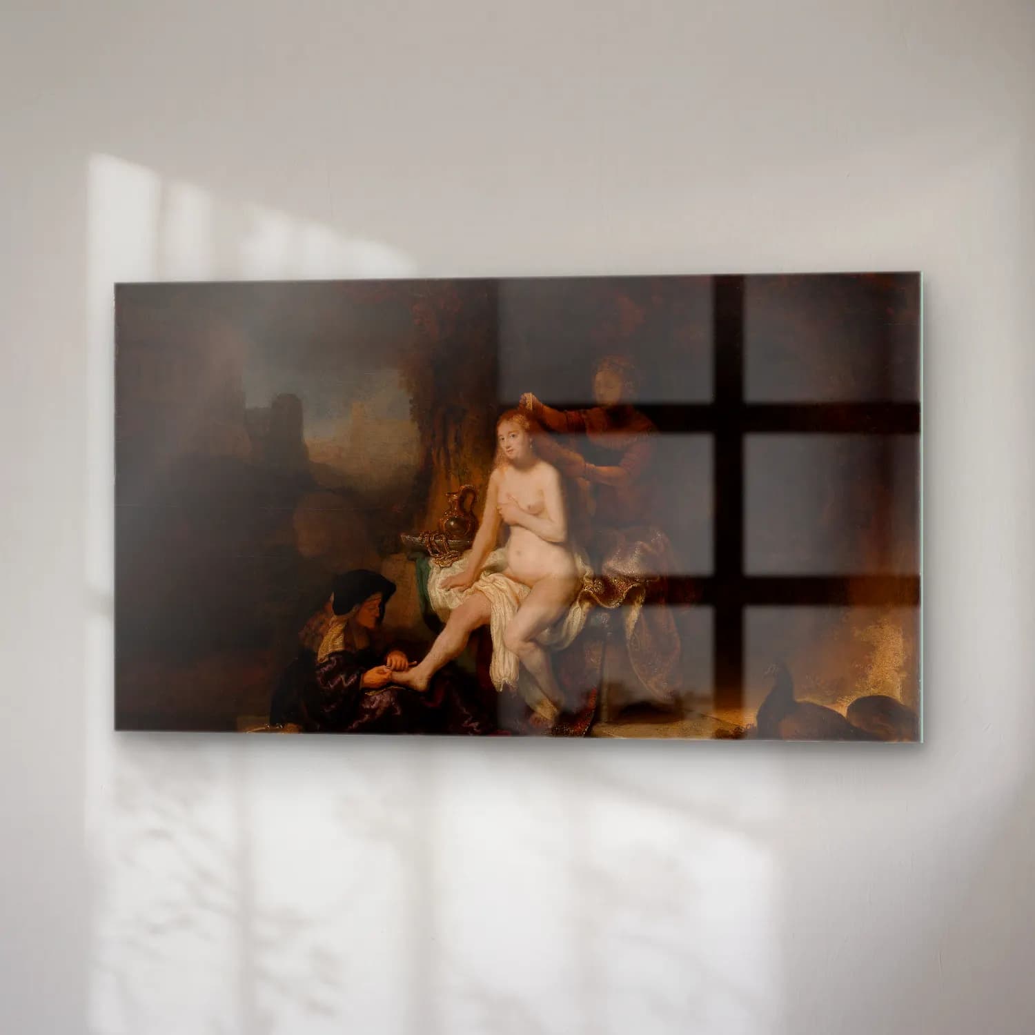 Rembrandt van Rijn – The Toilet of Bathsheba cam tablo — sağ açıdan görünüm