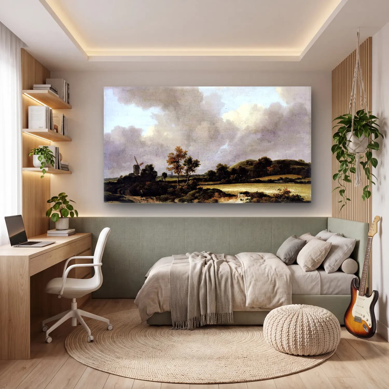 Jacob Isaackszon van Ruisdael – Grainfields cam tablo — genç odasında