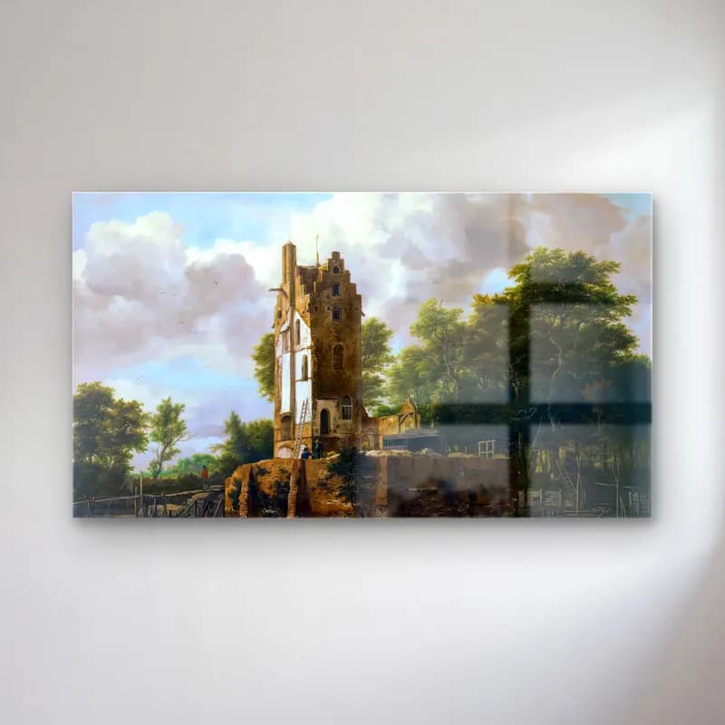 Jacob Isaackszon van Ruisdael – Huis Kostverloren on the Amstel River cam tablo — Jacob Isaackszon van Ruisdael – Huis Kostverloren on the Amstel River — yağlı boya şato