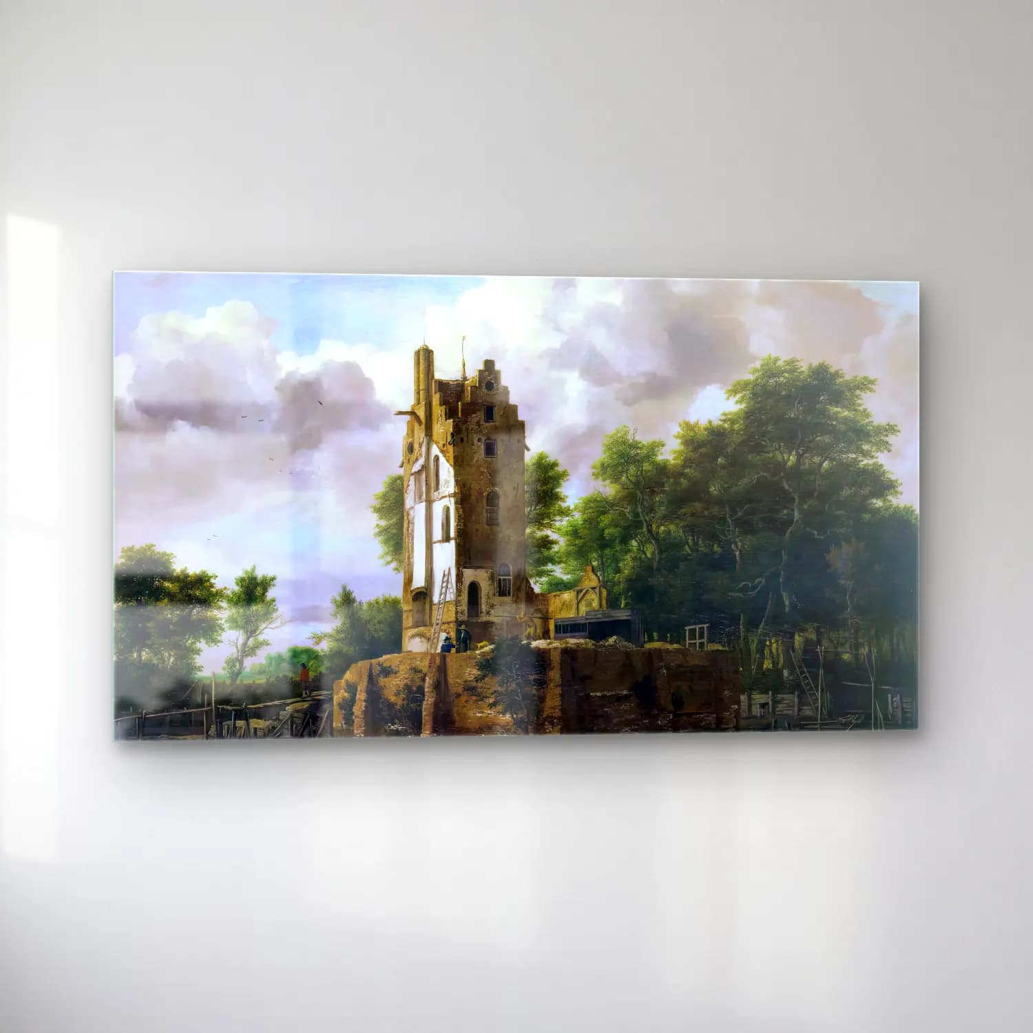 Jacob Isaackszon van Ruisdael – Huis Kostverloren on the Amstel River cam tablo — sol açıdan görünüm