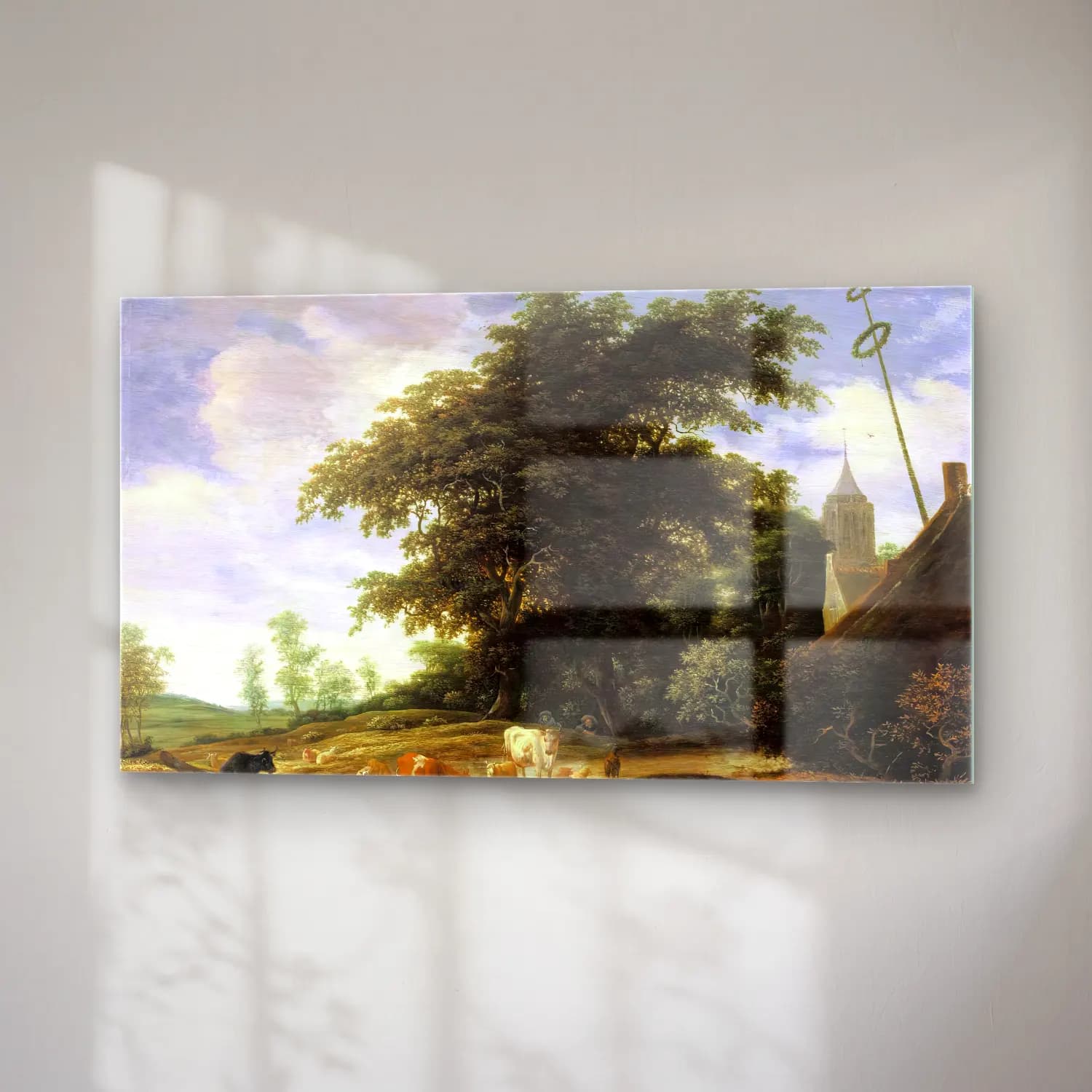 Jacob Isaackszon van Ruisdael – Landscape with Cattle cam tablo — sağ açıdan görünüm