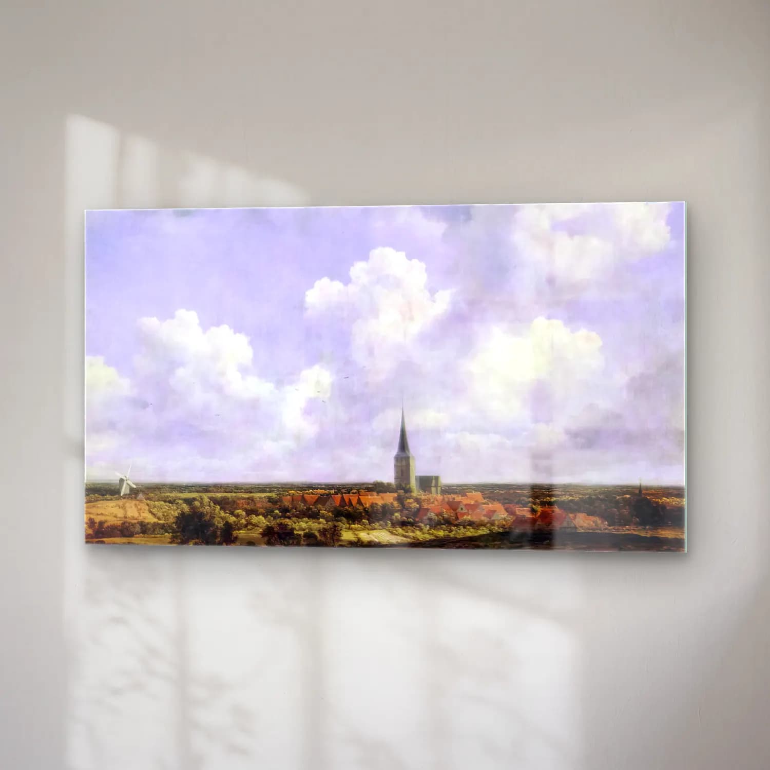 Jacob Isaackszon van Ruisdael – Landscape with Church and Village cam tablo — sağ açıdan görünüm