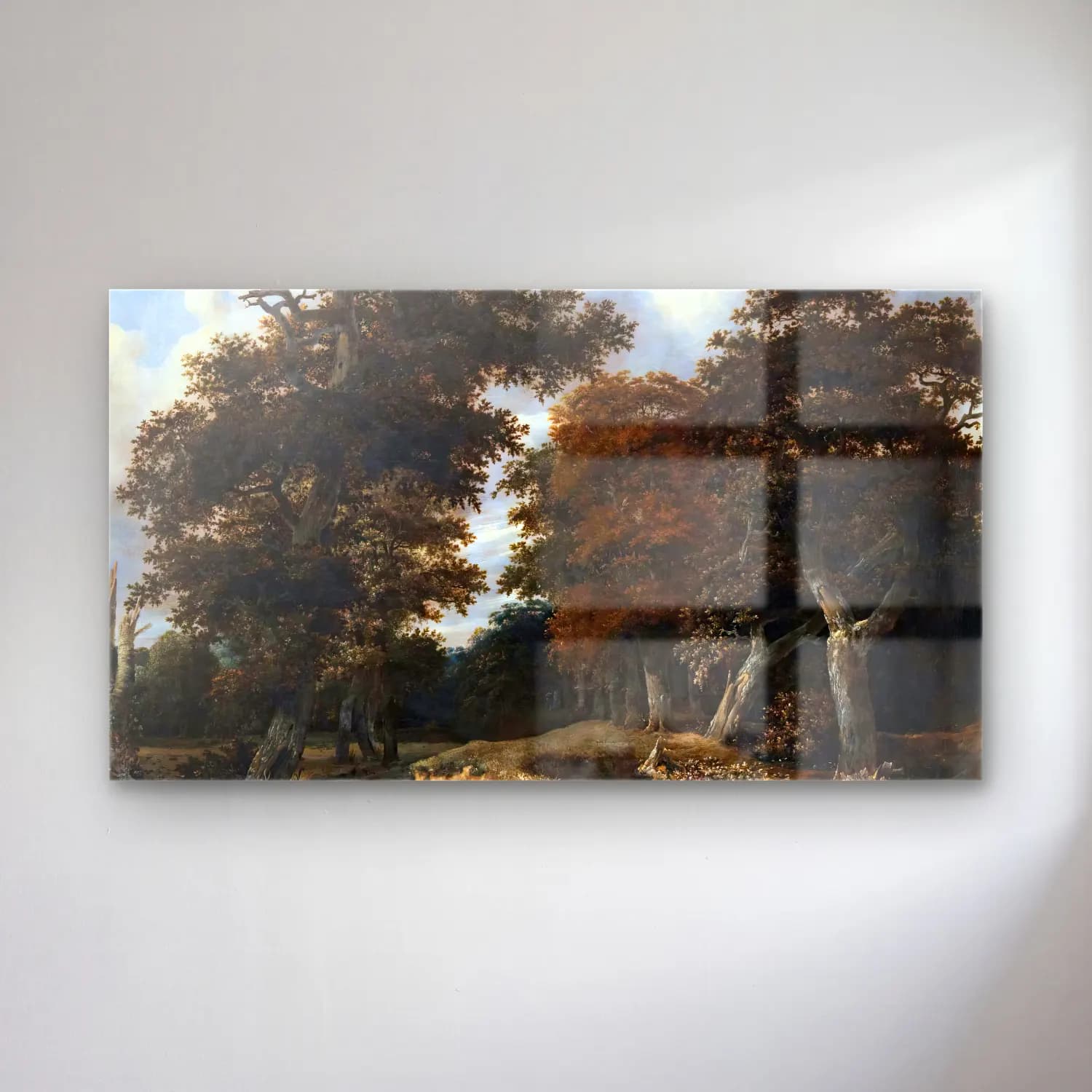 Jacob Isaackszon van Ruisdael – Road through an Oak Forest cam tablo — Jacob Isaackszon van Ruisdael – Road through an Oak Forest — yağlı boya orman