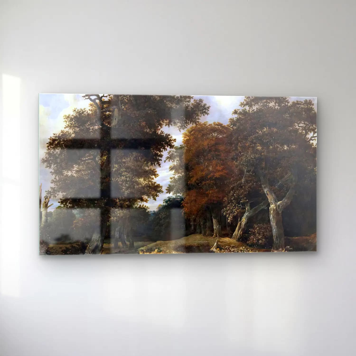 Jacob Isaackszon van Ruisdael – Road through an Oak Forest cam tablo — sol açıdan görünüm