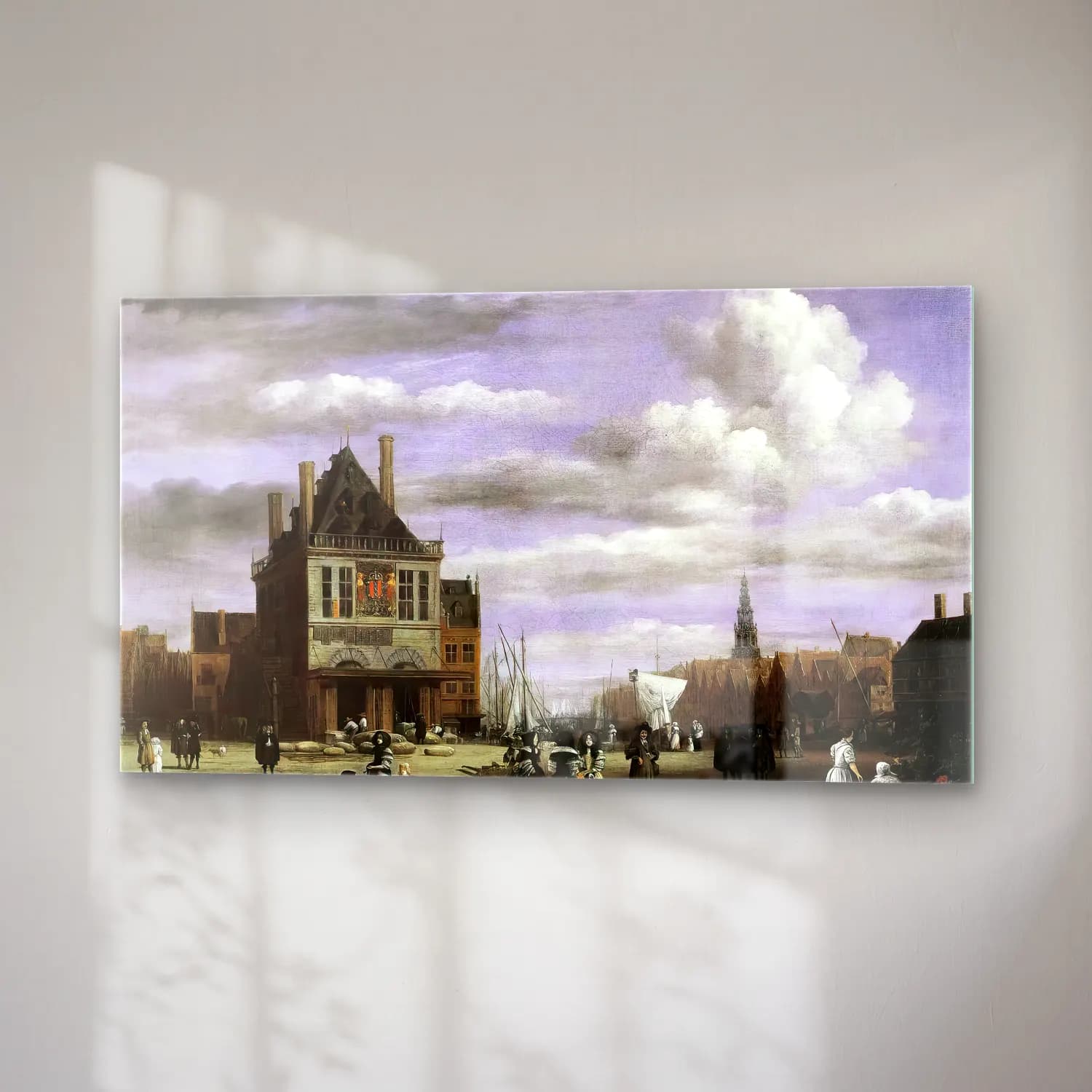 Jacob Isaackszon van Ruisdael – The Dam Square in Amsterdam cam tablo — sağ açıdan görünüm