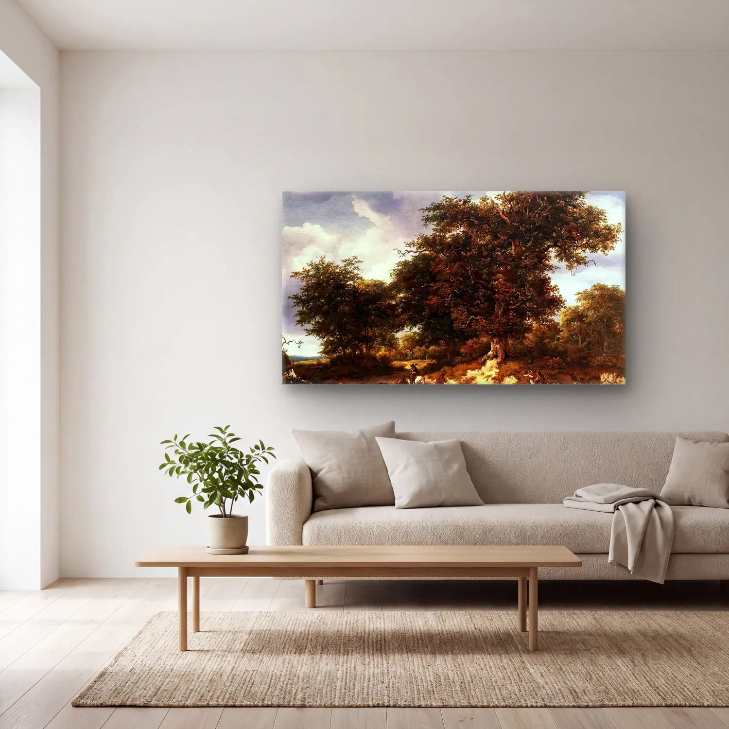 Jacob Isaackszon van Ruisdael – The Great Oak cam tablo — açık renk salonda