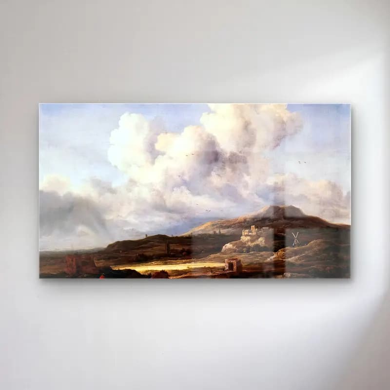 Jacob Isaackszon van Ruisdael – The Ray of Sunlight cam tablo — Jacob Isaackszon van Ruisdael – The Ray of Sunlight — yağlı boya bulutlu gökyüzü