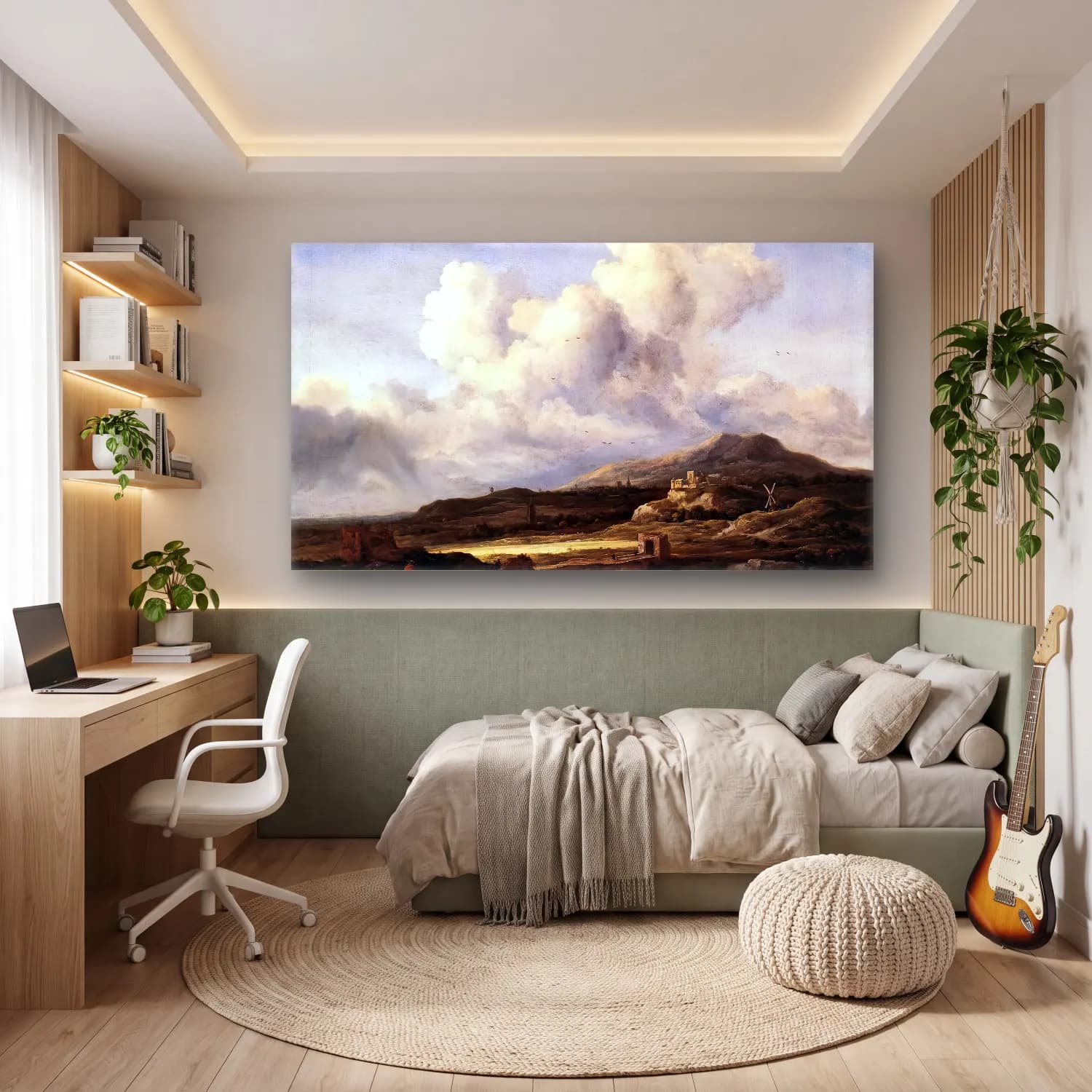 Jacob Isaackszon van Ruisdael – The Ray of Sunlight cam tablo — genç odasında