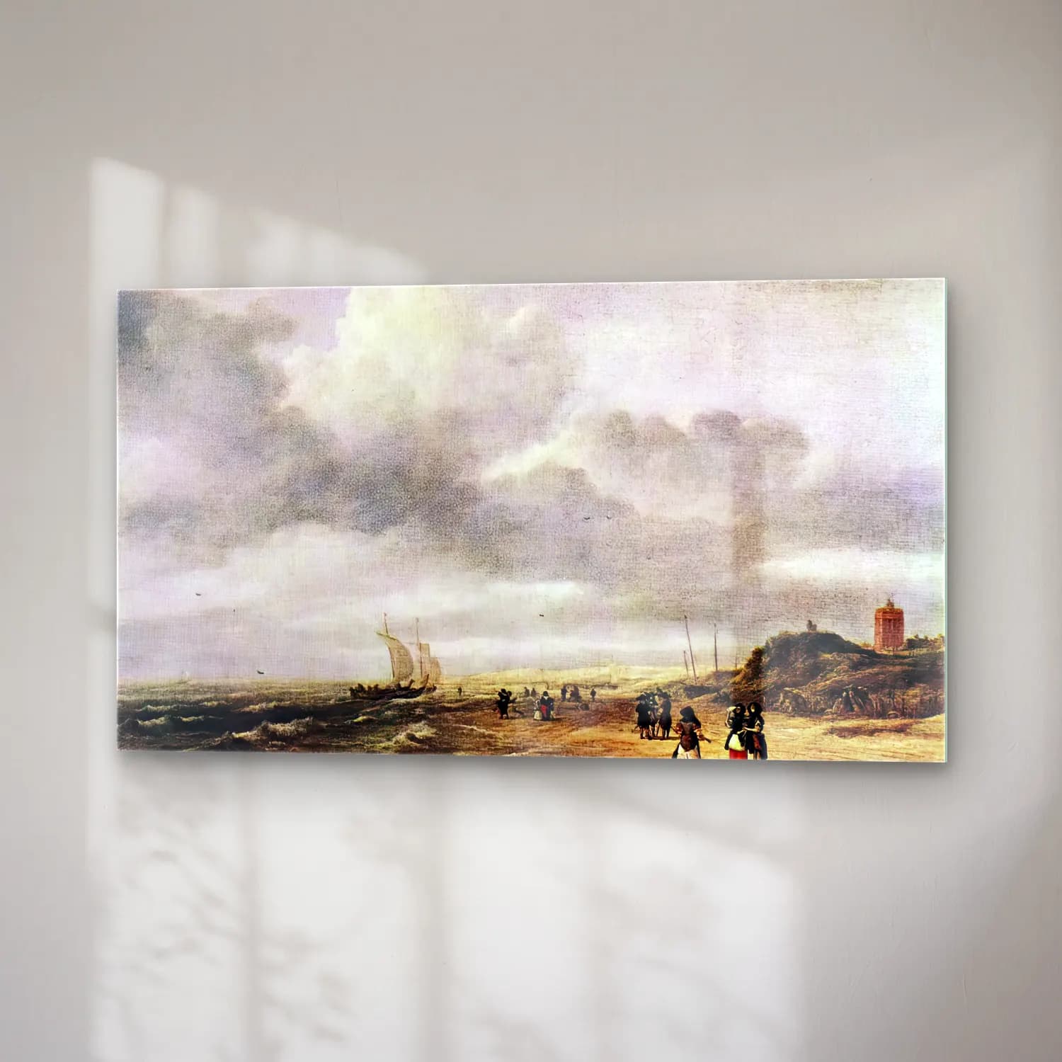 Jacob Isaackszon van Ruisdael – The Shore at Egmond-an-Zee cam tablo — sağ açıdan görünüm