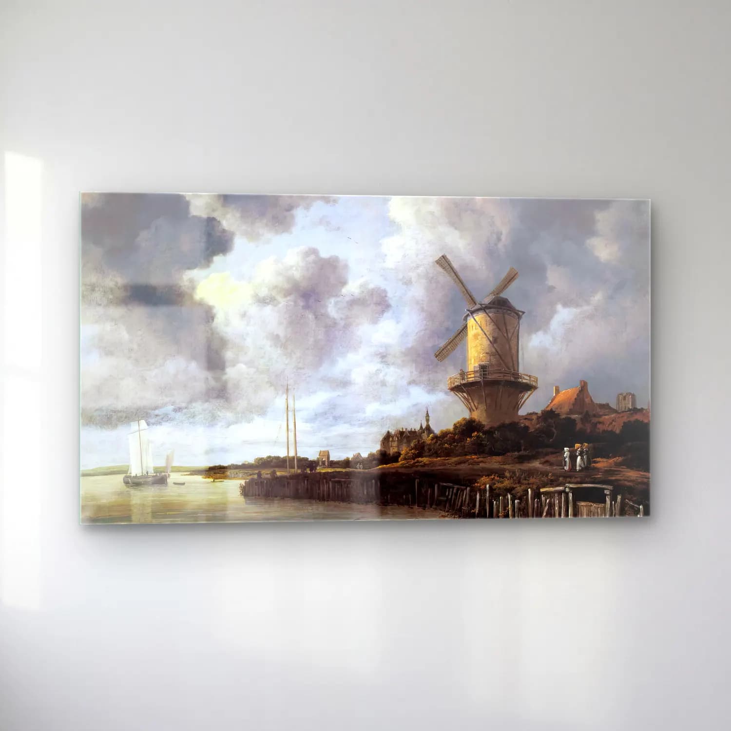 Jacob Isaackszon van Ruisdael – The Windmill at Wijk bij Duurstede cam tablo — sol açıdan görünüm