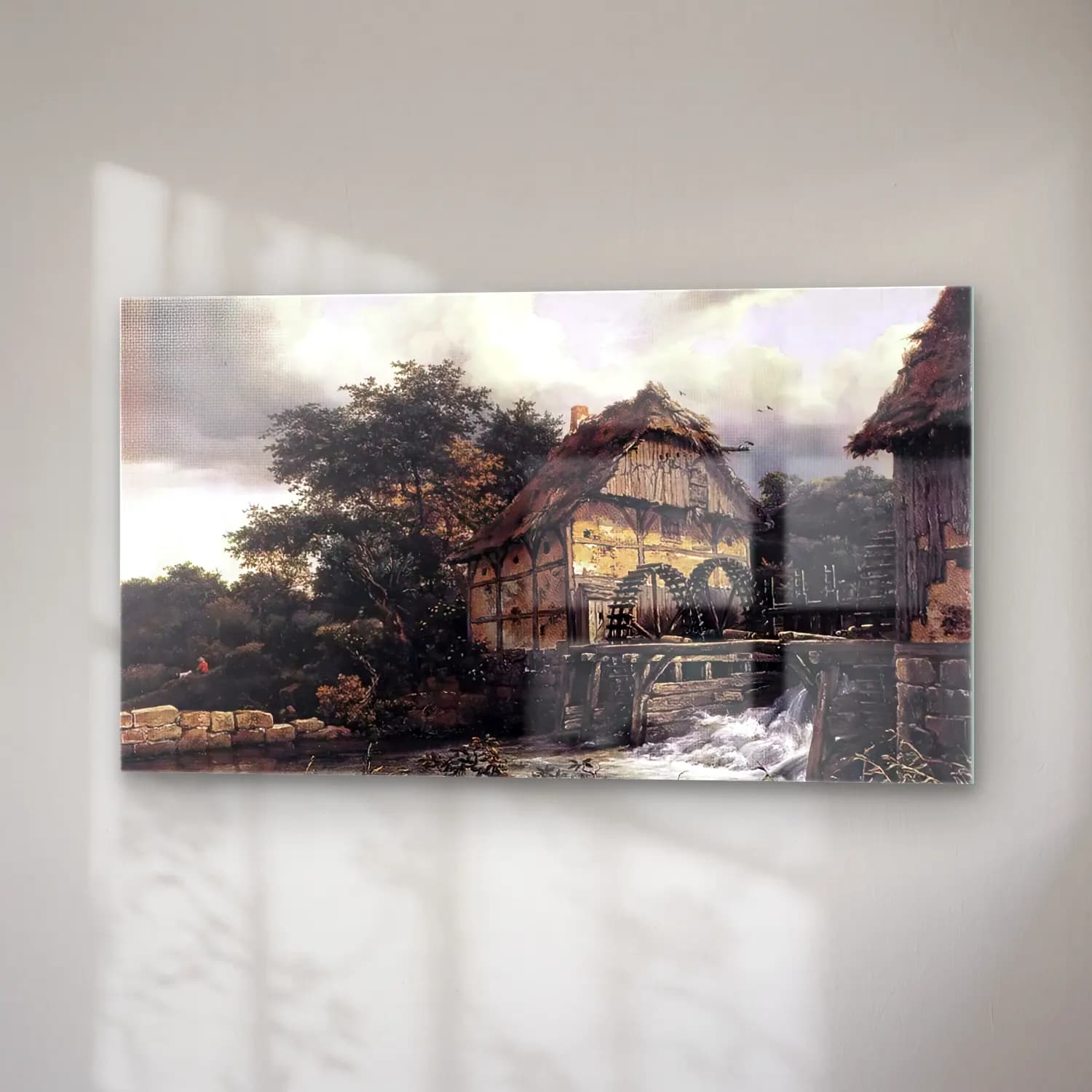 Jacob Isaackszon van Ruisdael – Two Watermills and an Open Sluice cam tablo — sağ açıdan görünüm