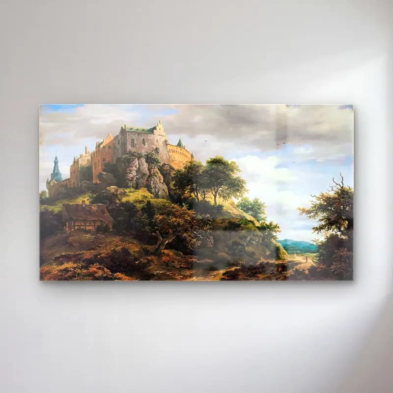 Jacob Isaackszon van Ruisdael – View of Bentheim Castle from the North-West cam tablo — Jacob Isaackszon van Ruisdael – View of Bentheim Castle from the North-West — yağlı boya şato