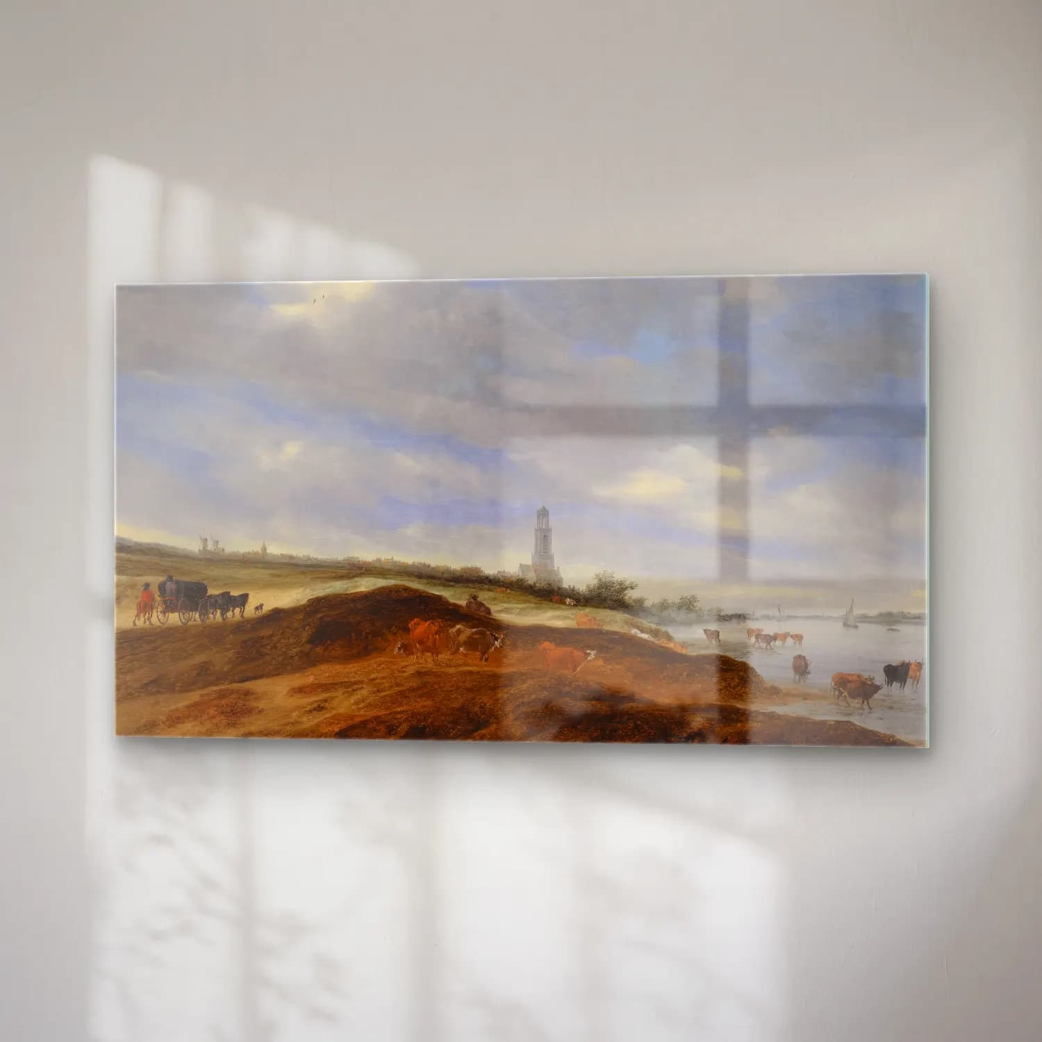 Salomon van Ruysdael – A Panoramic View Of Rhenen From The Banks Of The Rhine To… cam tablo — sağ açıdan görünüm