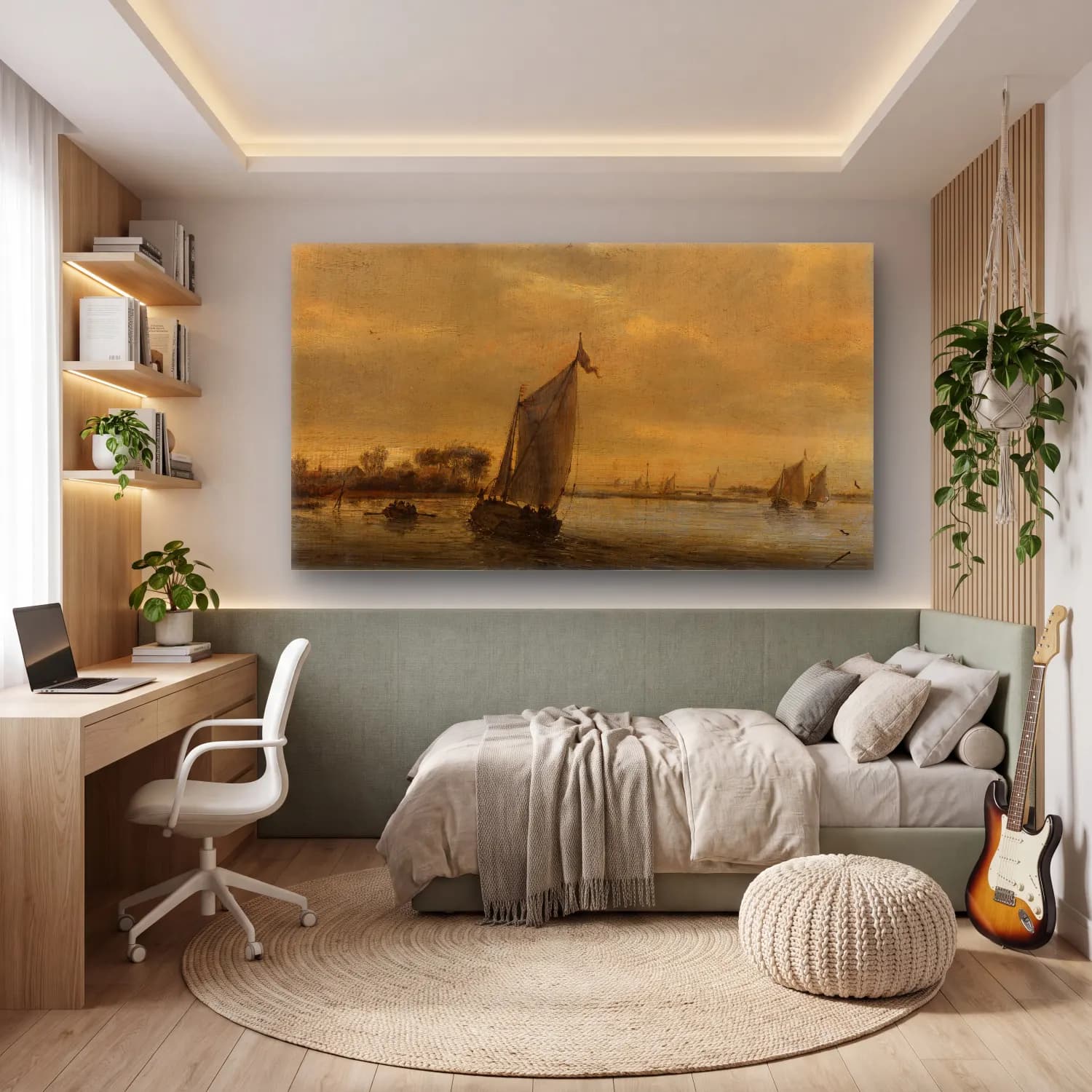 Salomon van Ruysdael – Calm Water cam tablo — genç odasında