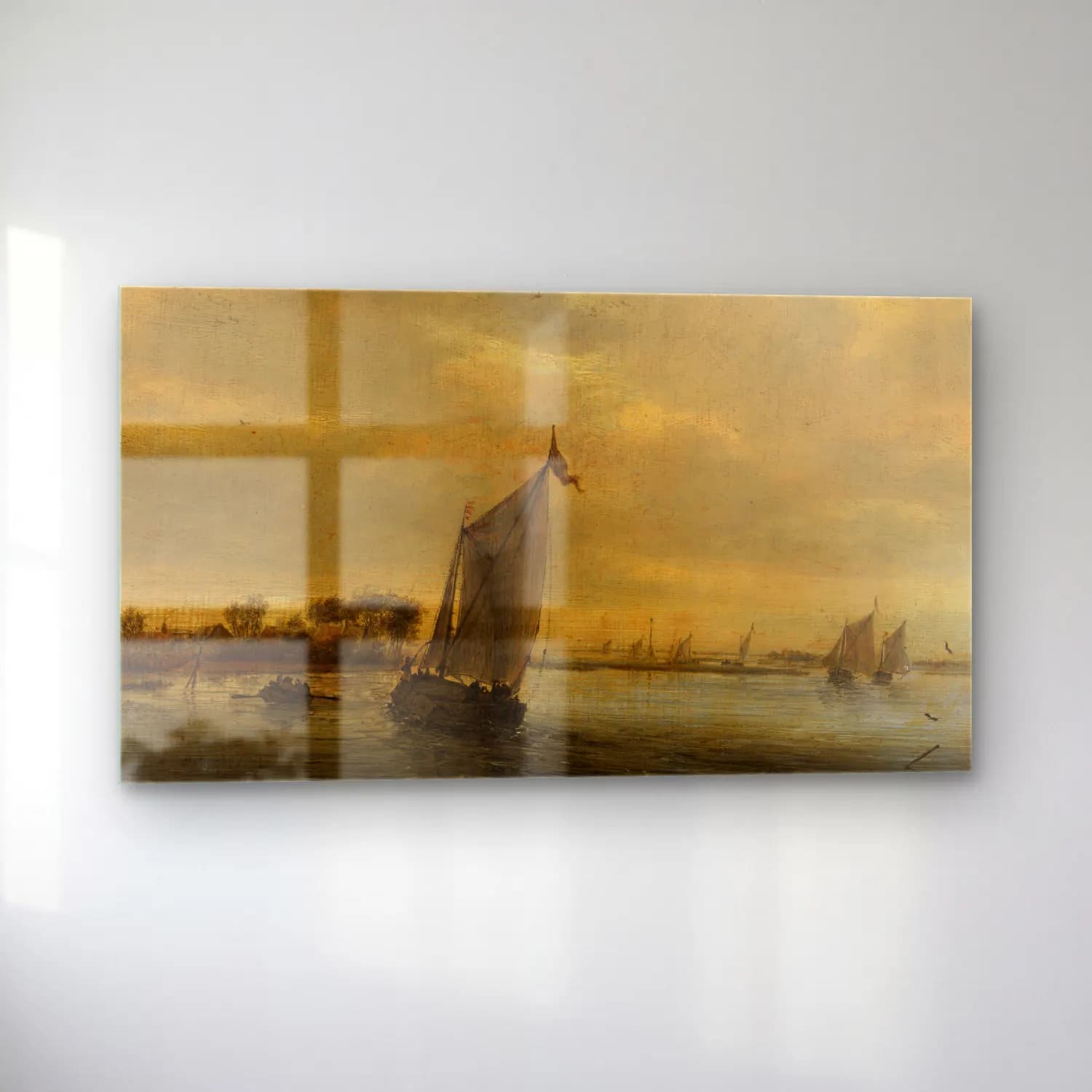 Salomon van Ruysdael – Calm Water cam tablo — sol açıdan görünüm