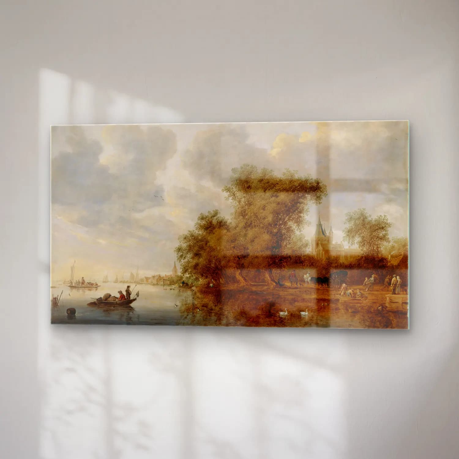 Salomon van Ruysdael – River Landscape cam tablo — sağ açıdan görünüm