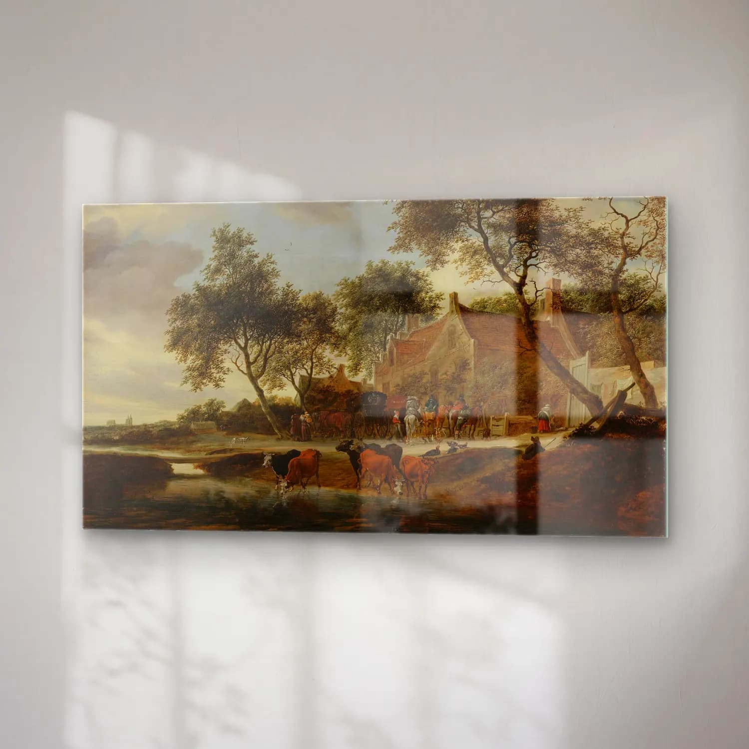 Salomon van Ruysdael – The watering place cam tablo — sağ açıdan görünüm