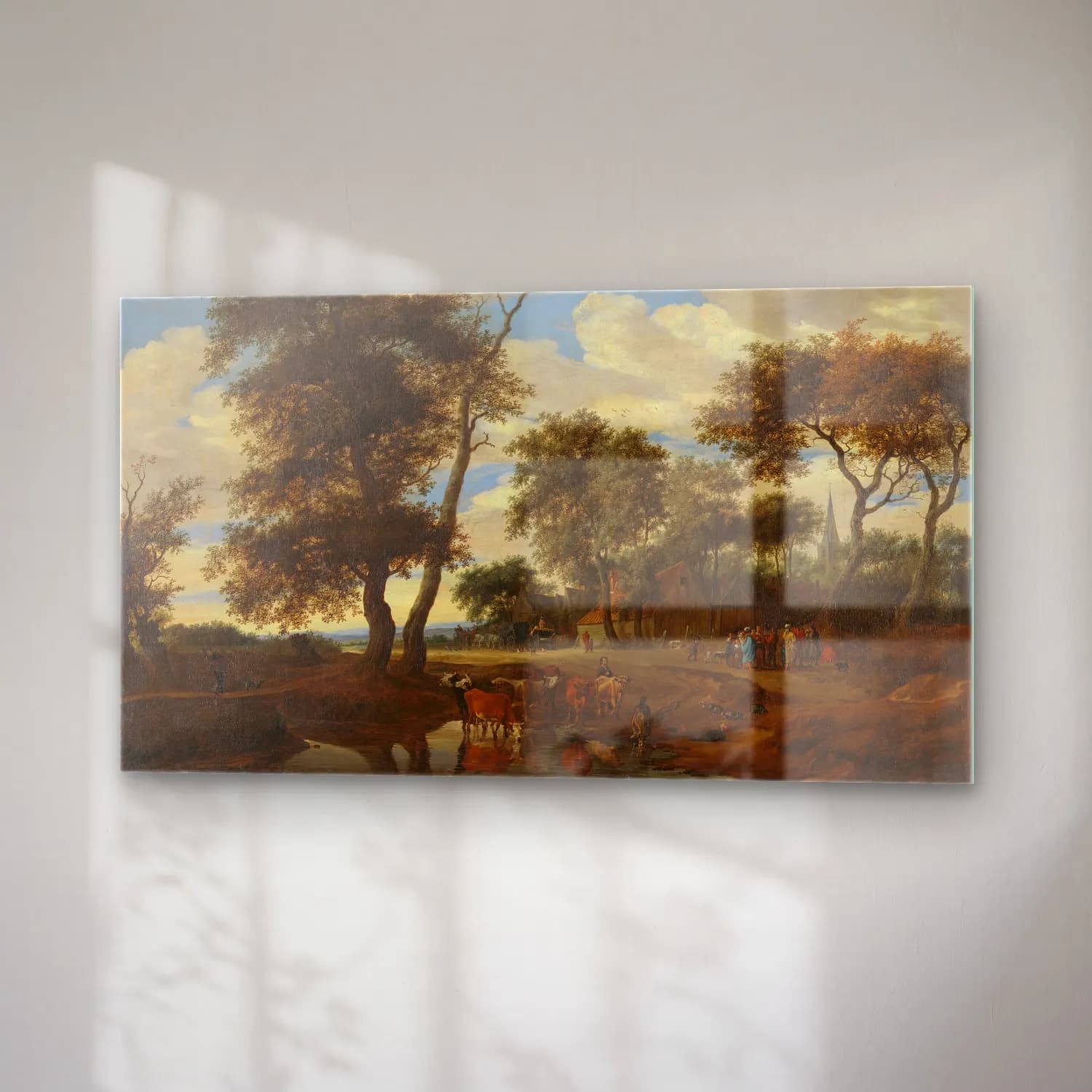 Salomon van Ruysdael – View of a village cam tablo — sağ açıdan görünüm