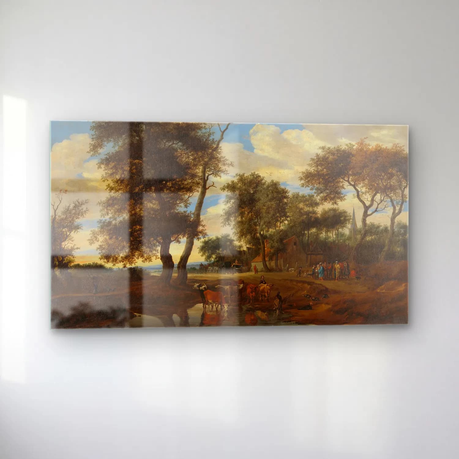 Salomon van Ruysdael – View of a village cam tablo — sol açıdan görünüm