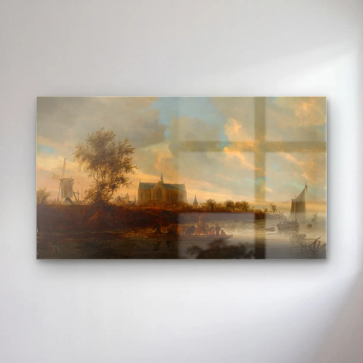 Salomon van Ruysdael – View of the Town of Alkmaar cam tablo — Salomon van Ruysdael – View of the Town of Alkmaar — yağlı boya katedral