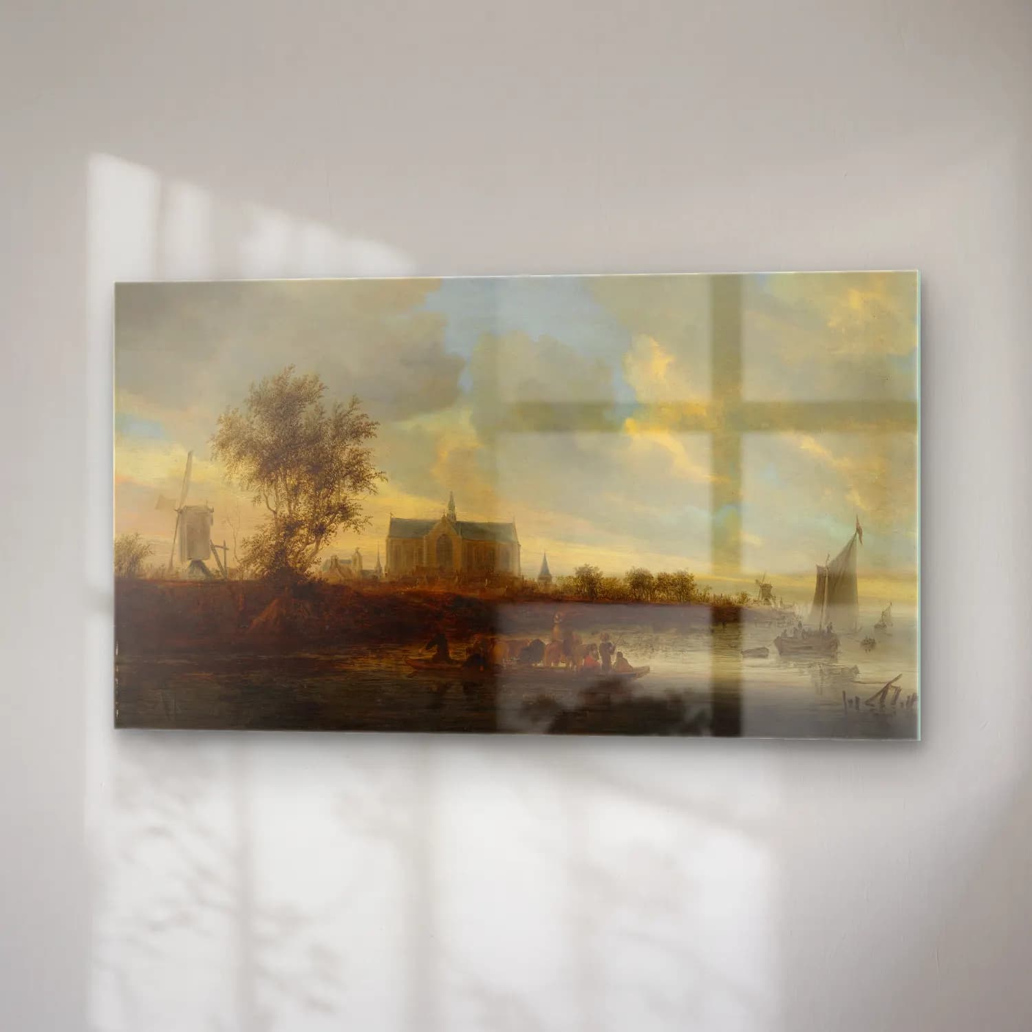 Salomon van Ruysdael – View of the Town of Alkmaar cam tablo — sağ açıdan görünüm