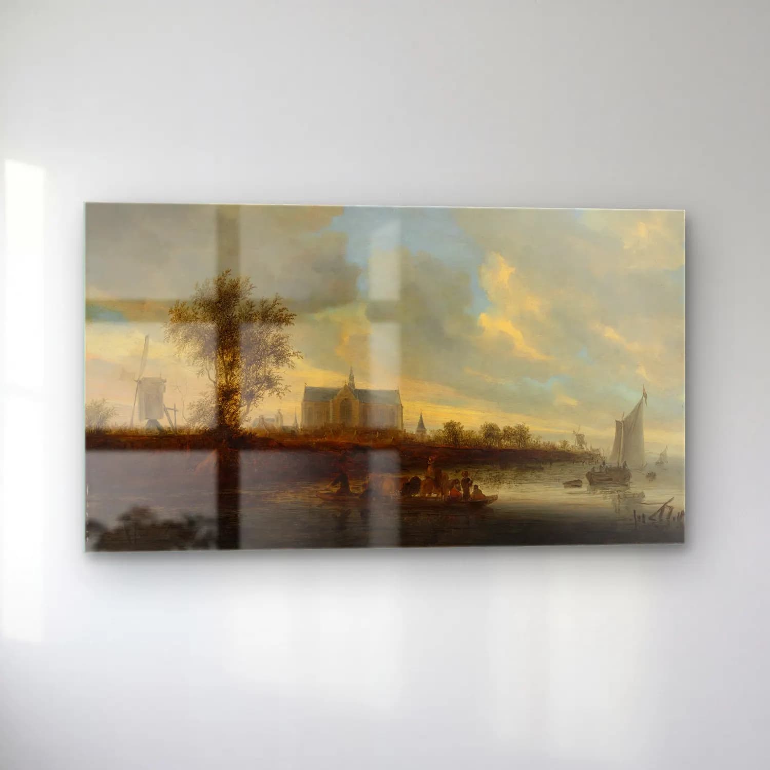 Salomon van Ruysdael – View of the Town of Alkmaar cam tablo — sol açıdan görünüm
