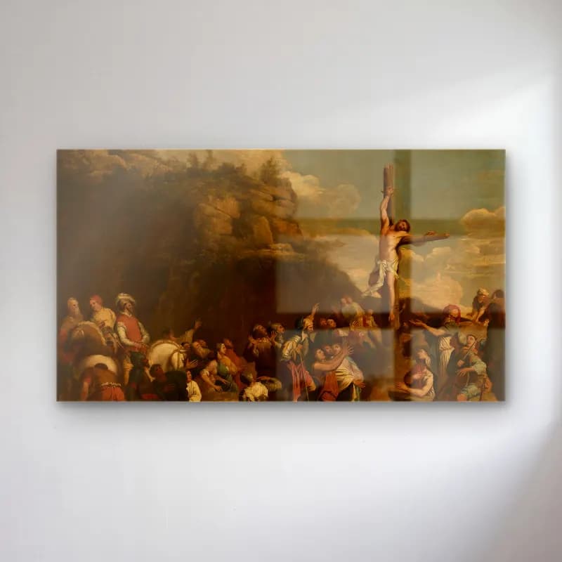 Salvator Rosa – Crucifixion of Polyclitus cam tablo — Salvator Rosa – Crucifixion of Polyclitus — yağlı boya dini sahne