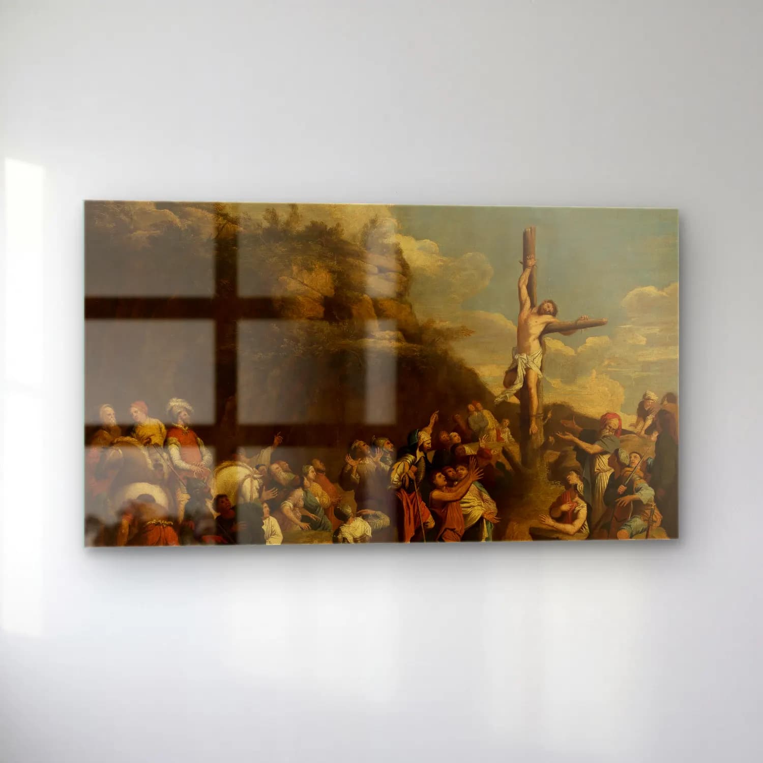 Salvator Rosa – Crucifixion of Polyclitus cam tablo — sol açıdan görünüm